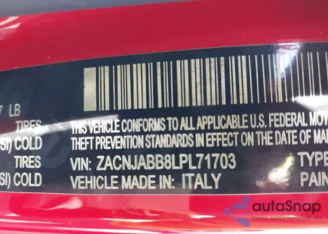 2020 Jeep Renegade Latitude Fwd z USA, uszkodzony, nr VIN ZACNJABB8LPL71703